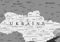 Ukraine-Russia Grayscale Map