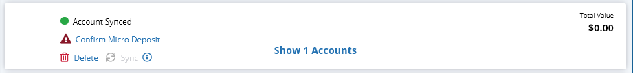 Confirm micro deposits