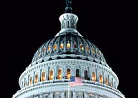 The Capitol Building at night