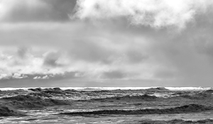 Ocean with cloudy skies