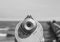 Image of binocular looking out into ocean